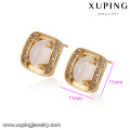 92974 estilo coréia simples belo design ouro diamante brinco com pedra preciosa
